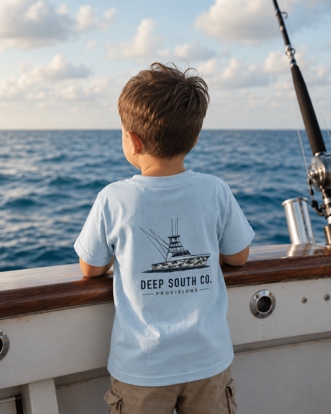 Toddler Tee — 'Deep South Co. Provisions' Boat Graphic