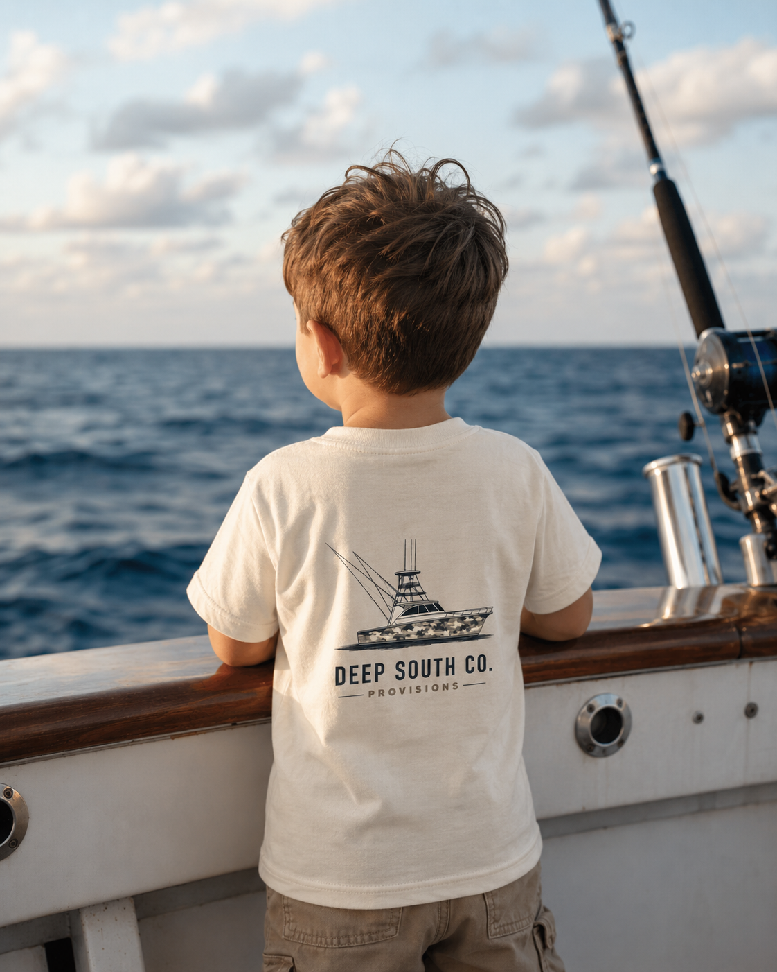 Toddler Tee — 'Deep South Co. Provisions' Boat Graphic