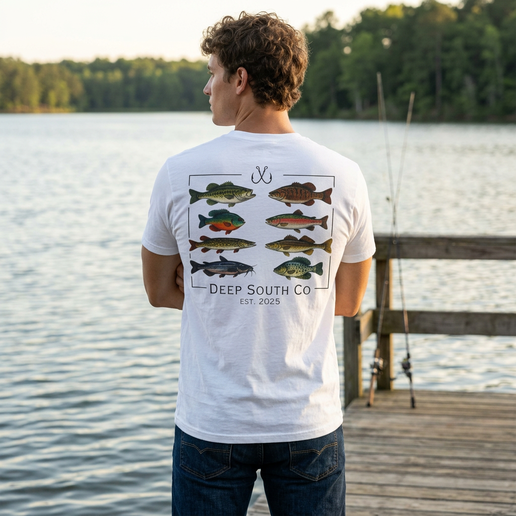 Deep South Co Fishing T-Shirt — Vintage Fish Graphic Tee