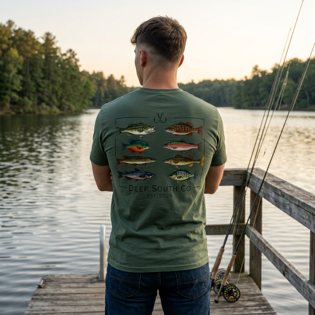 Deep South Co Fishing T-Shirt — Vintage Fish Graphic Tee