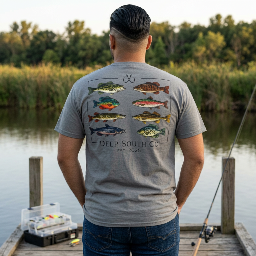 Deep South Co Fishing T-Shirt — Vintage Fish Graphic Tee